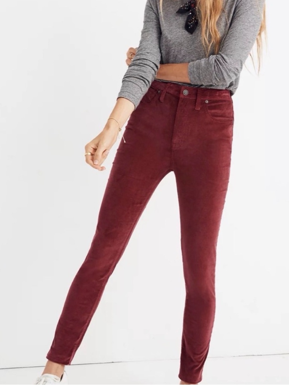 Madewell rose burgundy Velvet Pants women’s 28